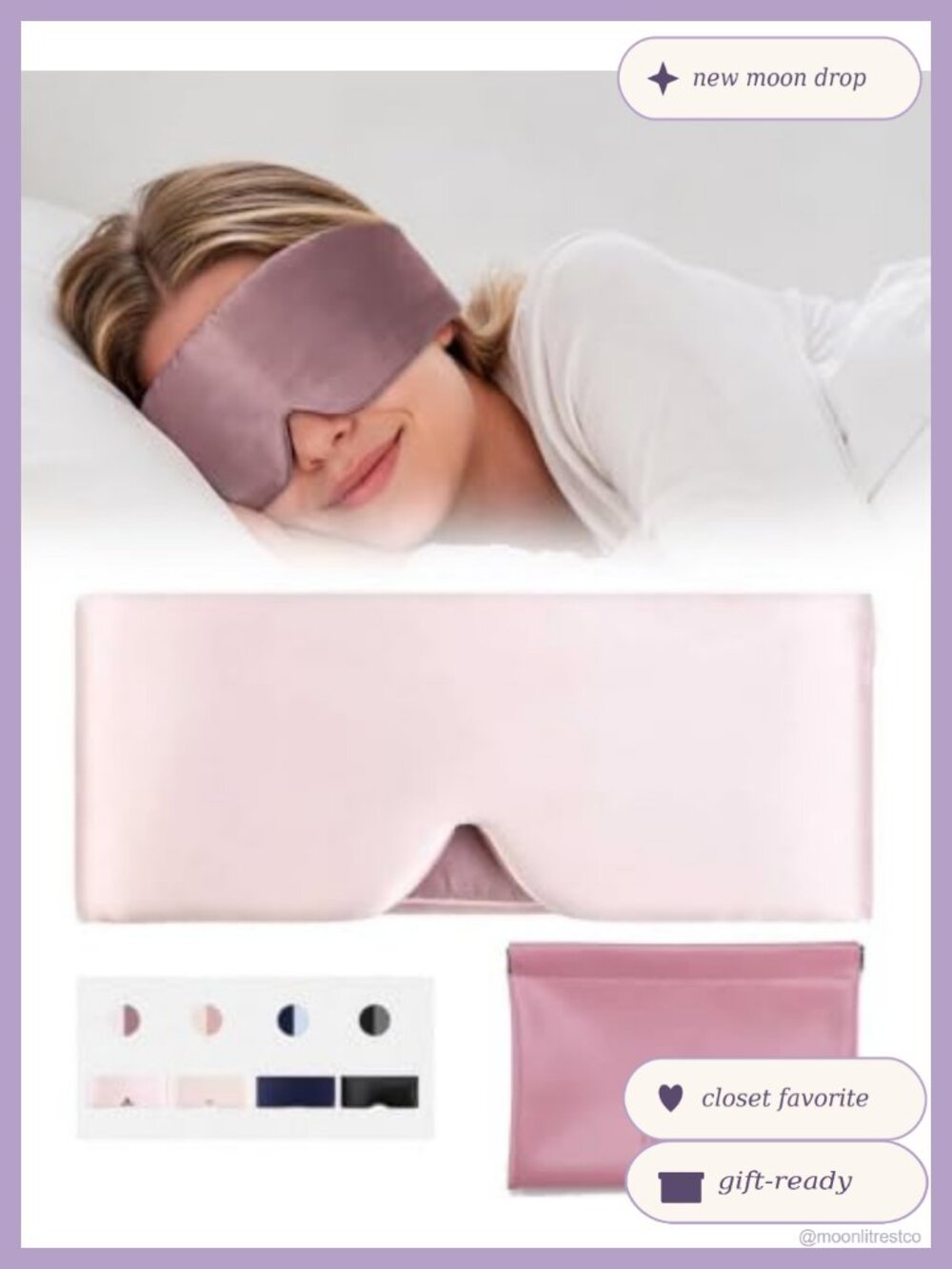 100% Mulberry Silk Sleep Mask 22 Momme Eye Mask Hypoallergenic Ultra-Thin